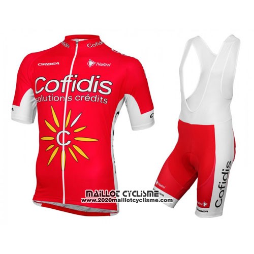 2016 Maillot Ciclismo Cofidis Rouge et Blanc Manches Courtes et Cuissard